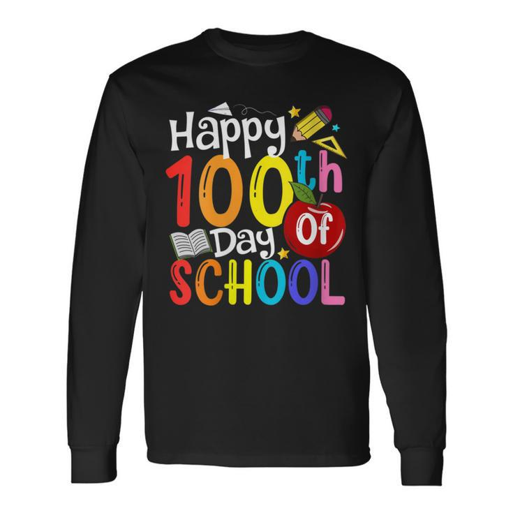 Happy 100Th Day Of School Teachers Student Happy 100 Days Long Sleeve T-Shirt Gifts ideas