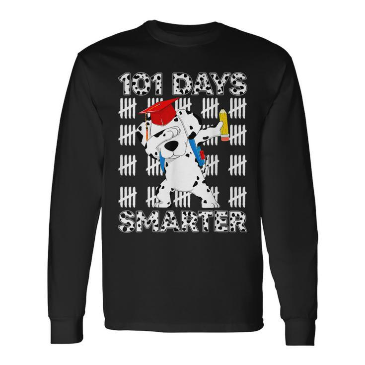 Happy 101 Days School Cute Dog 100 Days Smarter Teacher Long Sleeve T-Shirt