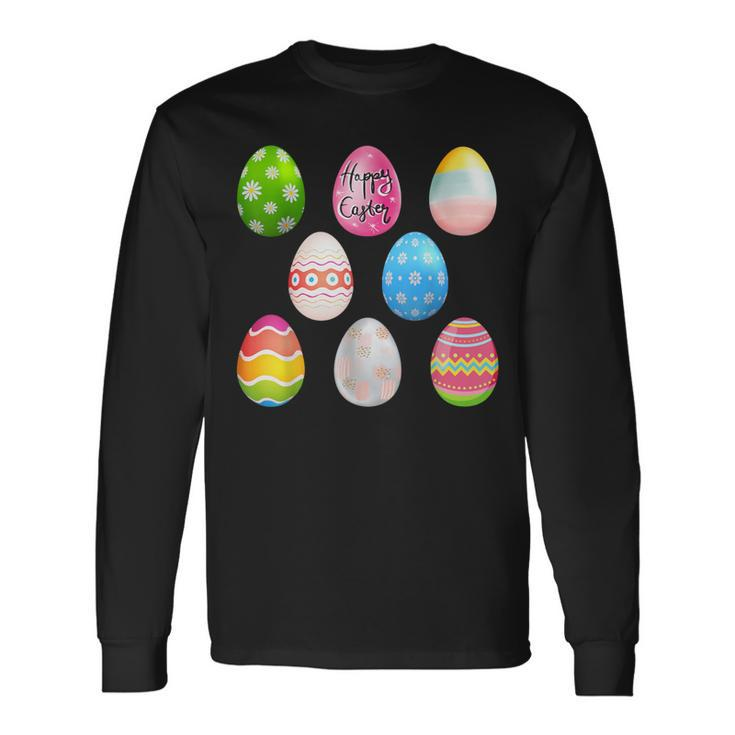 Happy Easter Sunday Fun Decorated Bunny Egg s Long Sleeve T-Shirt Gifts ideas