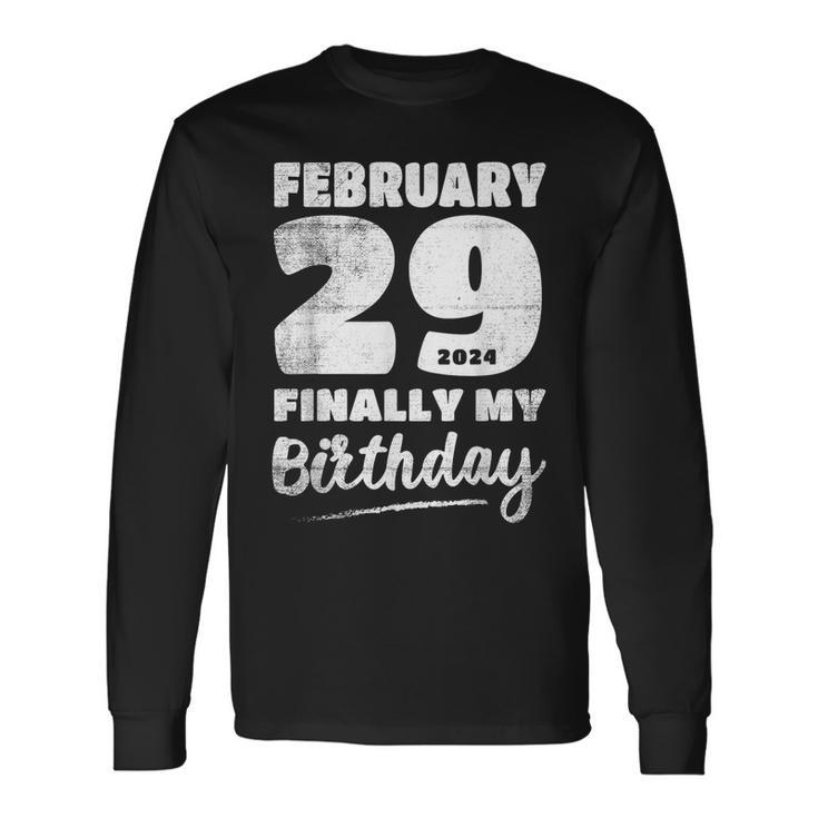 Happy Leap Day My Birthday Leap Year February 29Th Long Sleeve T-Shirt