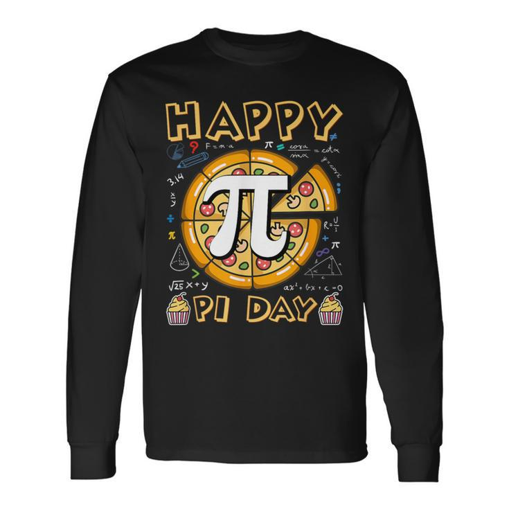 Happy Pi Day Pie Day Pizza Mathematics Pi Symbol Long Sleeve T-Shirt