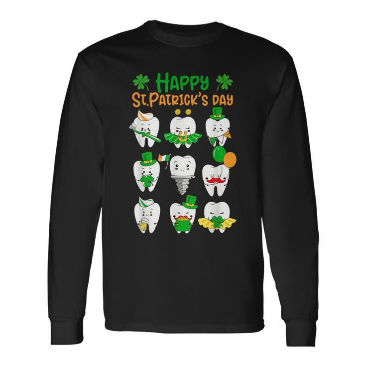 Happy St Patrick Day Dental Saint Paddys Th Irish Dentist Long Sleeve T-Shirt