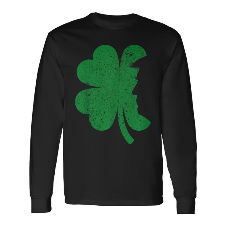 Happy St Patrick's Day Clover Leaf Trump Distressed Long Sleeve T-Shirt
