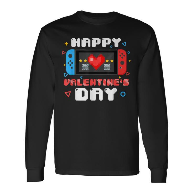 Happy Valentines Day Video Game Controller Heart Toddler Boy Long Sleeve T-Shirt