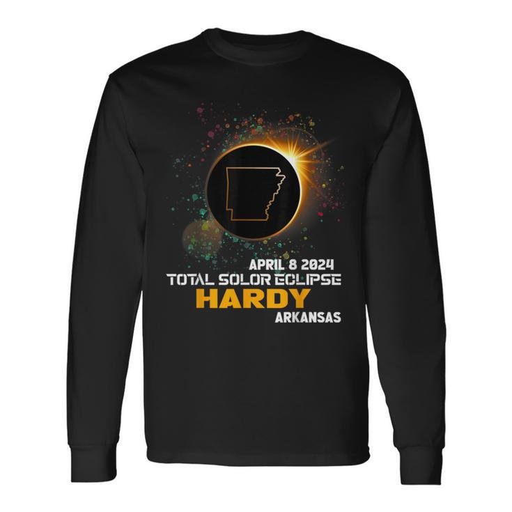 Hardy Arkansas Total Solar Eclipse 2024 Long Sleeve T-Shirt