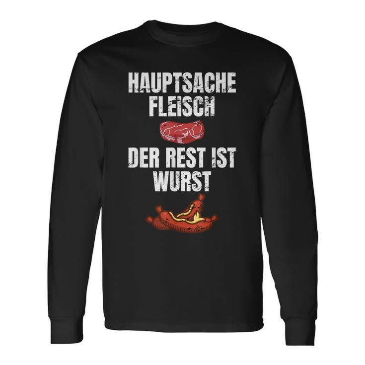 Hauptsache Fleischesser Meat Der Rest Ist Wurst Langarmshirts Geschenkideen