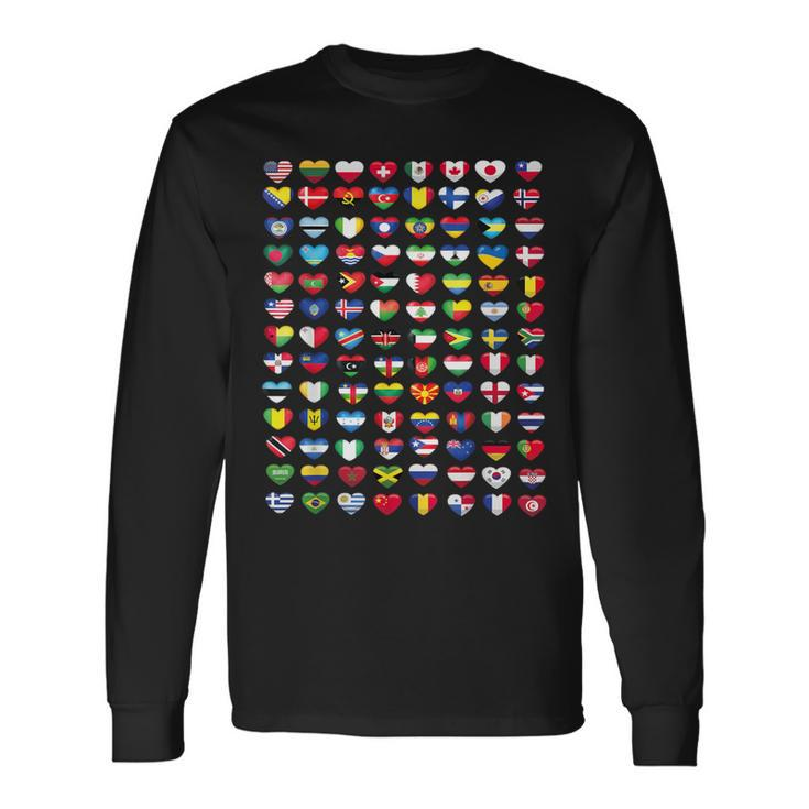 Heart Flags Of The Countries Of The World Flag International Long Sleeve T-Shirt