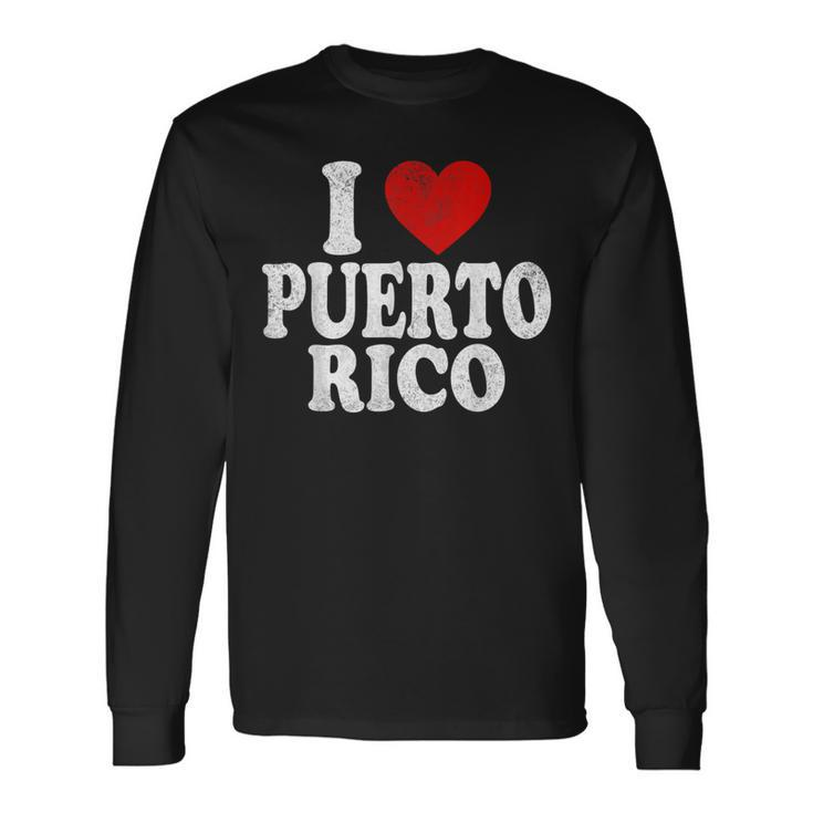 I Heart Love Puerto Rico Long Sleeve T-Shirt
