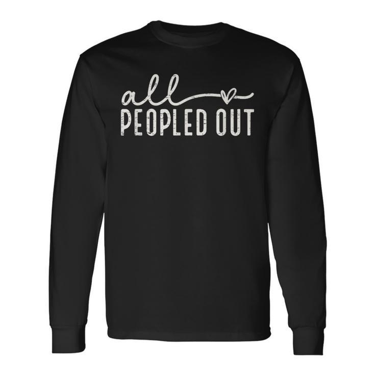 Heart Vintage Retro All Peopled Out Long Sleeve T-Shirt