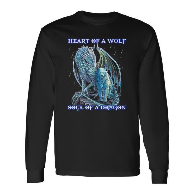 Heart Of Wolf Soul Of A Dragon Long Sleeve T-Shirt