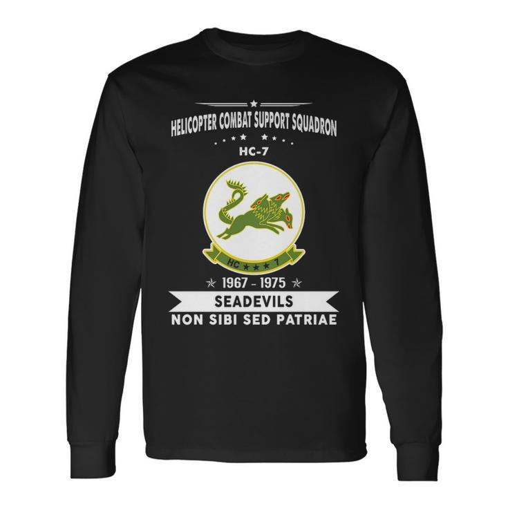 Helicopter Combat Support Squadron 7 Hc 7 Helsuppron 7 Seadevils Long Sleeve T-Shirt