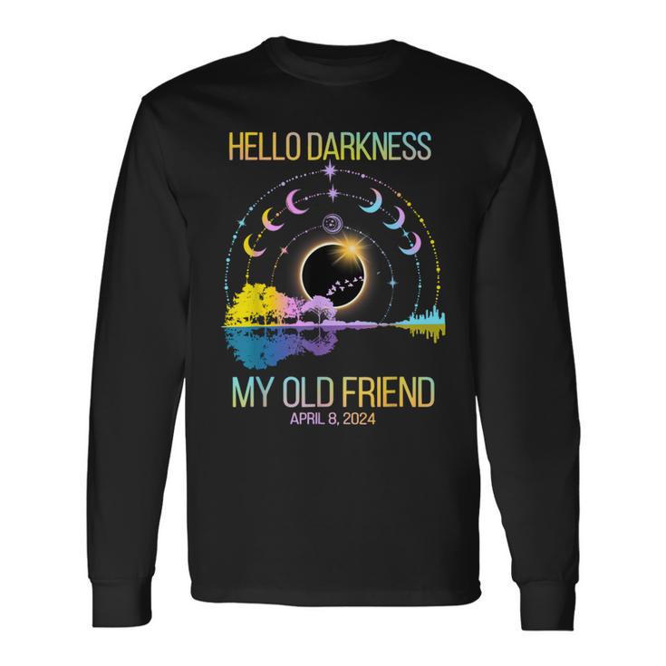 Hello Darkness My Old Friend April 08 Solar Eclipse Long Sleeve T-Shirt