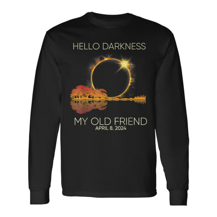 Hello Darkness My Old Friend April 08 Solar Eclipse Long Sleeve T-Shirt