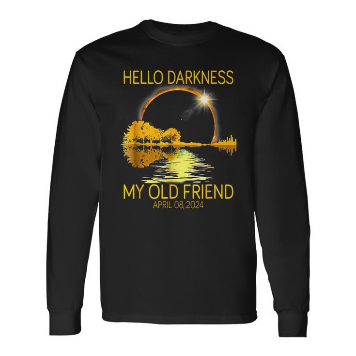 Hello Darkness My Old Friend 2024 Solar Eclipse 4824 Long Sleeve T-Shirt