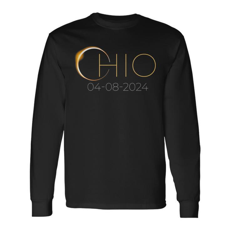 Hello Darkness My Old Friend Ohiosolar Eclipse April 08 2024 Long Sleeve T-Shirt