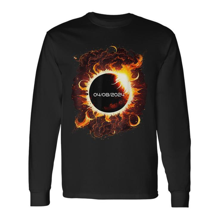 Hello Darkness My Old Friend Pink Solar Eclipse April Long Sleeve T-Shirt