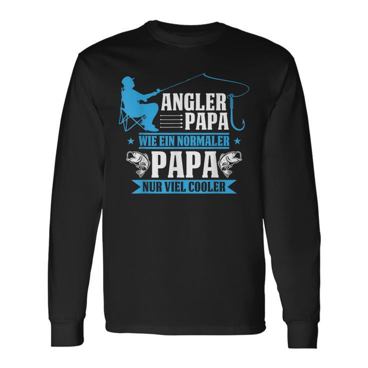 Herren Cooler Angler Papaater Fischen Angelnatertag Spruch Langarmshirts Geschenkideen