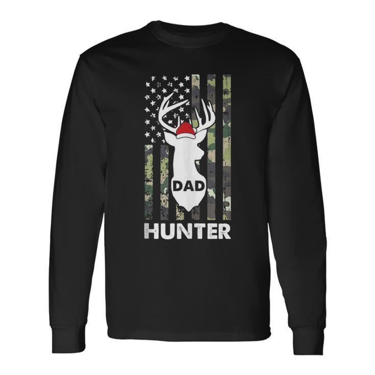 Herren Dad Hunter Weihnachten Coole Amerikanische Flagge Jagd Papaater Langarmshirts Geschenkideen