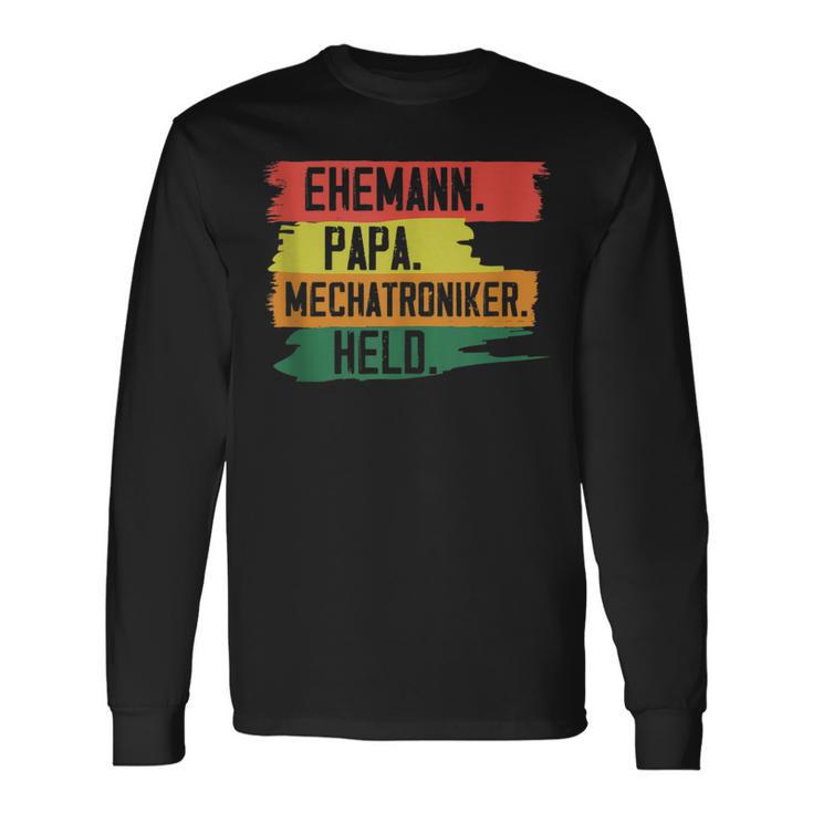 Herren Ehemann Papa Mechatroniker Heldateratertag Geschenk Langarmshirts Geschenkideen