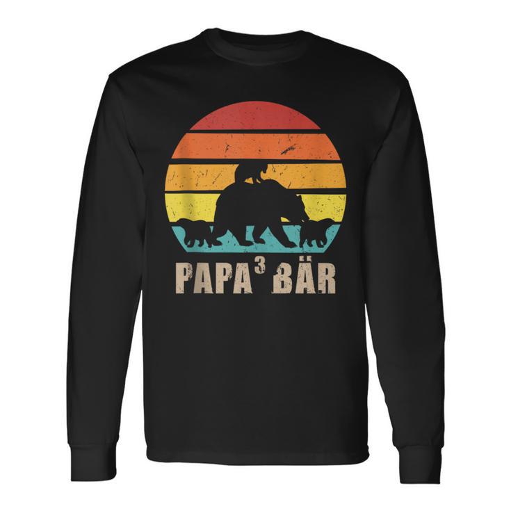 Herren Papa 3 Bär Bär Papa 3 Kinder Langarmshirts Geschenkideen