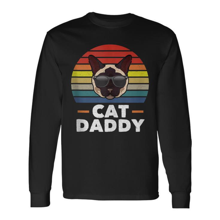 Herren Siamkatze Daddy Lustige Katze Papa Liebhaber Langarmshirts Geschenkideen