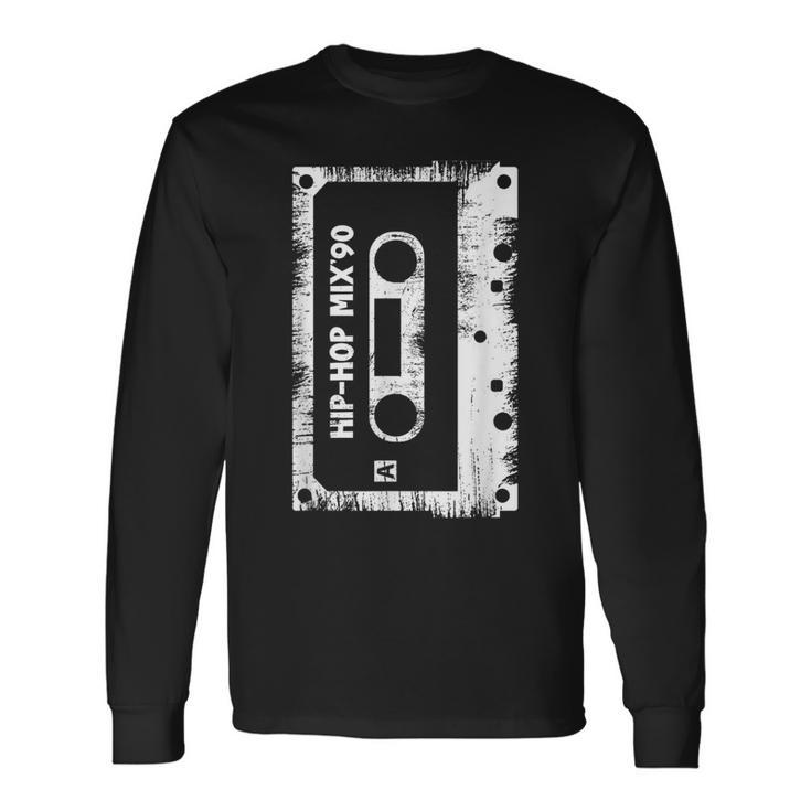 Hip Hop Rap Mixtape Cassette Dj Retro 90S Vintage Cassette Long Sleeve T-Shirt