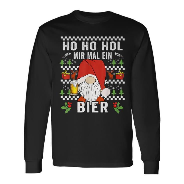 Ho Ho Hol Mir Mal Ein Bier Christmas Slogan Langarmshirts Geschenkideen