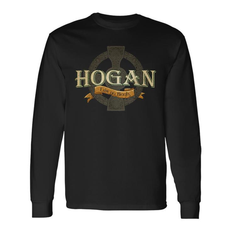 Hogan Irish Surname Hogan Irish Family Name Celtic Cross Long Sleeve T-Shirt