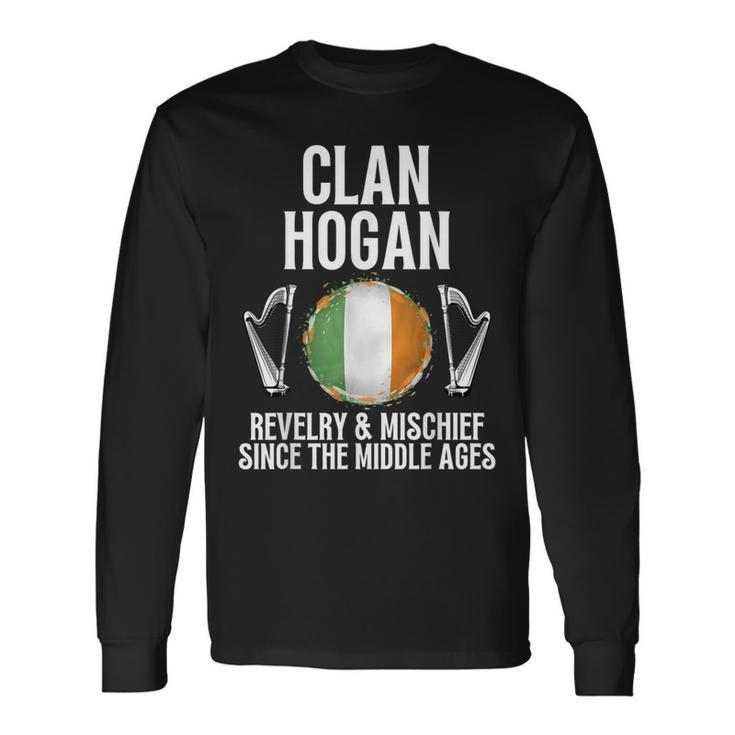 Hogan Surname Irish Family Name Heraldic Celtic Clan Long Sleeve T-Shirt