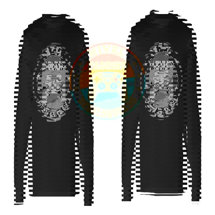 Hombre Padrino Nivel Desbloqueado Regalo Padrino Camiseta de manga larga
