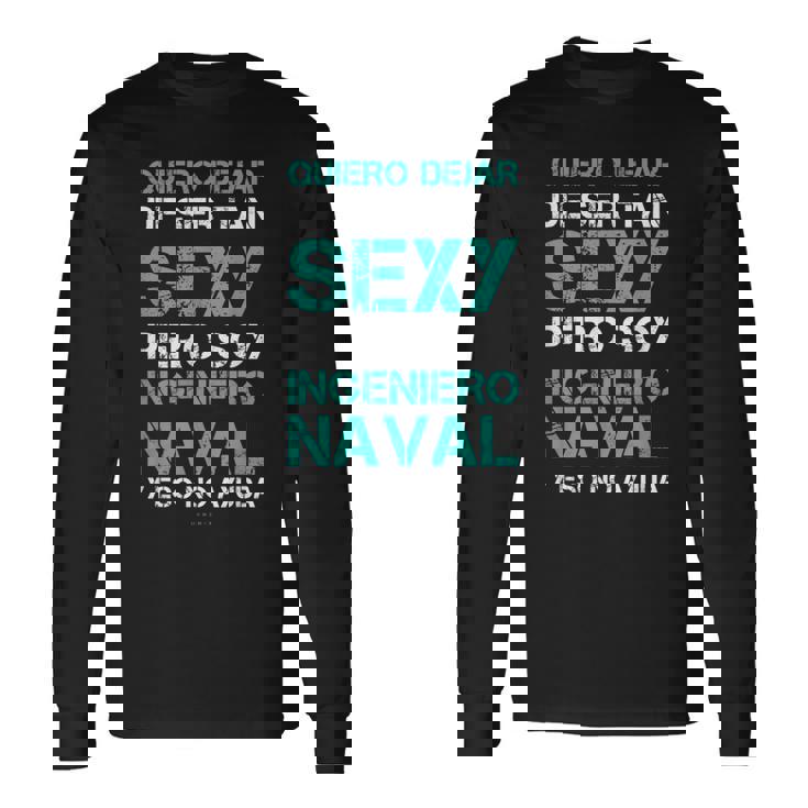 Hombre Regalo Ingeniero Naval Original Graduacion Camiseta de manga larga