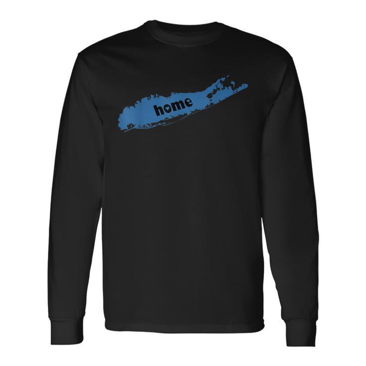 Home Long Island Map Love Long Sleeve T-Shirt