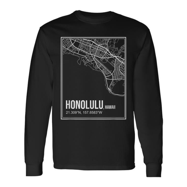 Honolulu Road Map Long Sleeve T-Shirt