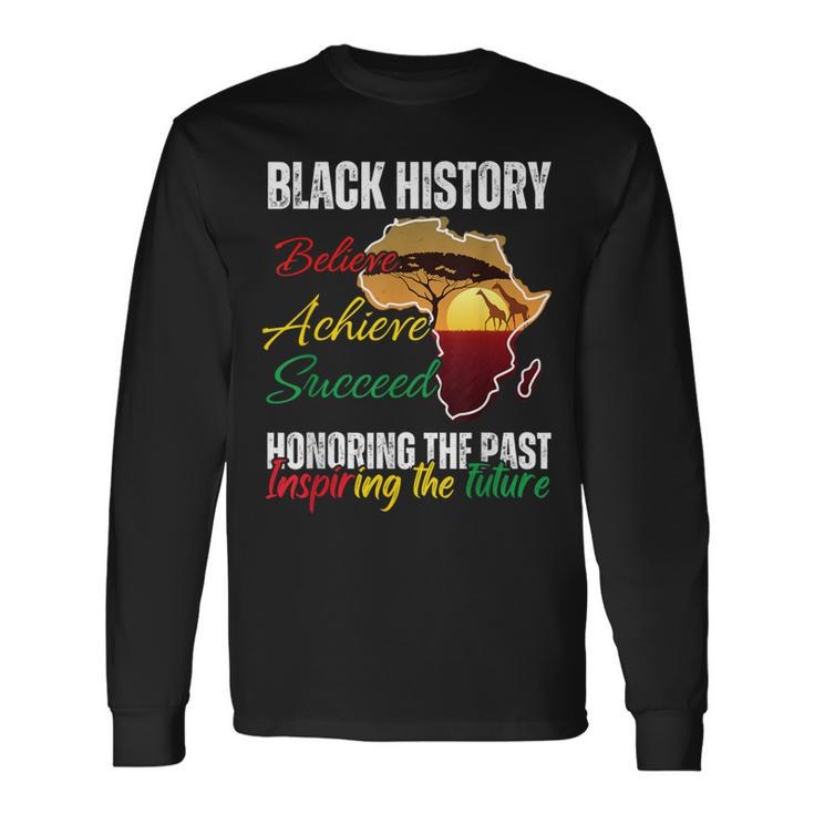 Honoring Past Inspiring Future Black History Pride Melanin Long Sleeve T-Shirt Gifts ideas