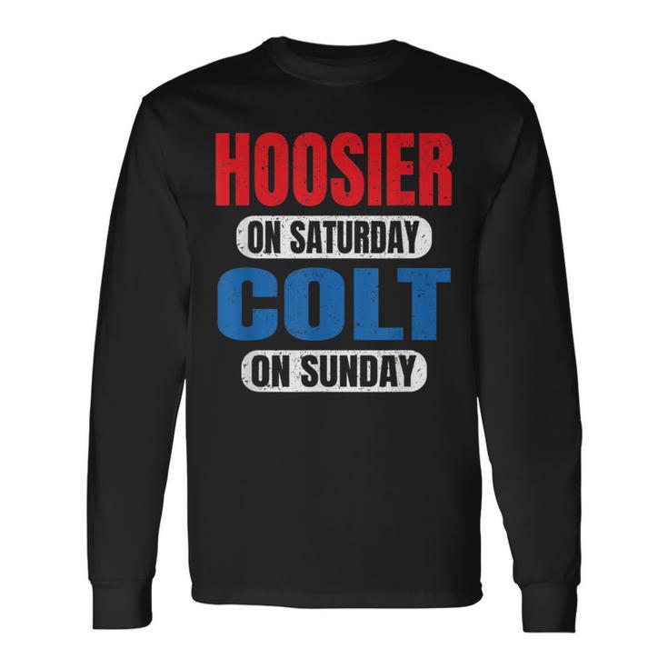 Hoosier On Saturday Colt On Sunday Sports Fans Vintage Long Sleeve T-Shirt