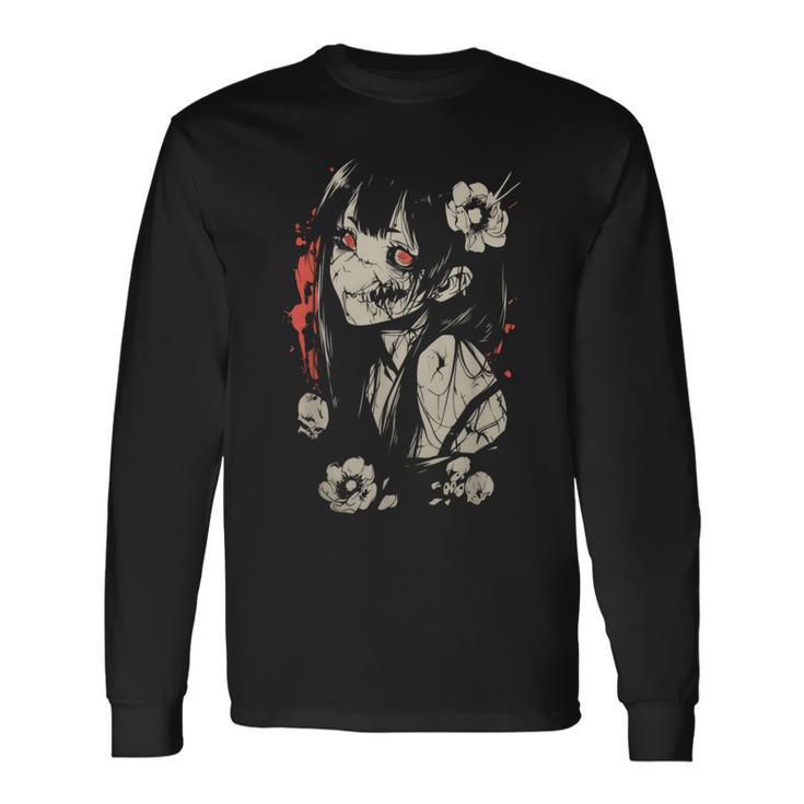 Horror Anime Manga Japan Japanese Creepy Kawaii Goth Long Sleeve T-Shirt