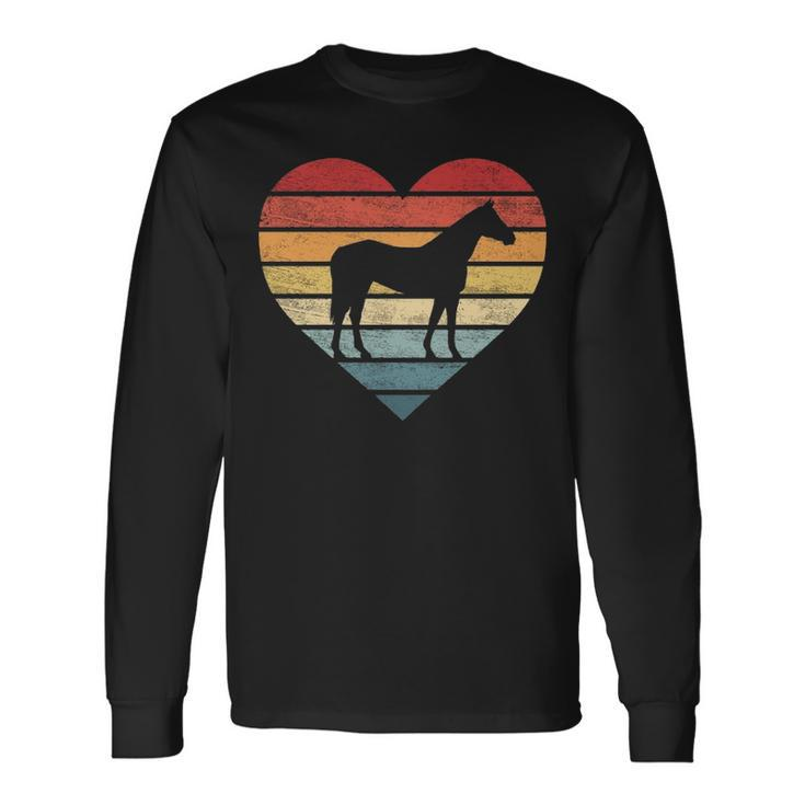 Horse Lover Horseback Riding Equestrian Retro Vintage Long Sleeve T-Shirt