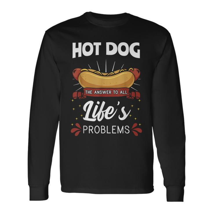 Hot Dog Hotdogs Wiener Frankfurter Frank Vienna Sausage Bun Long Sleeve T-Shirt Gifts ideas