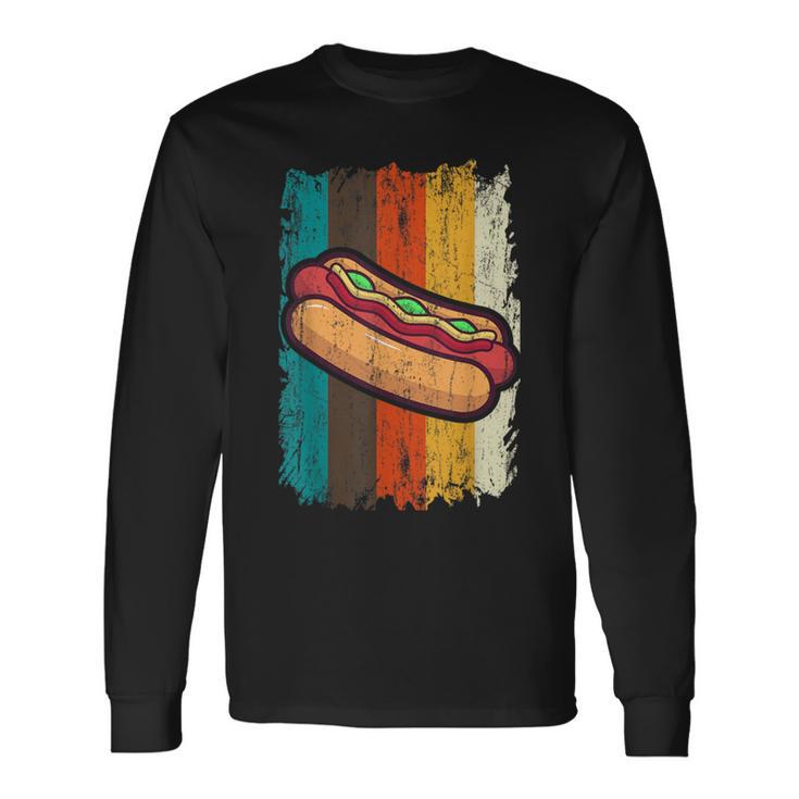 Hot Dog Vintage Hot Dog Eating Contest Hot Dog Lover Long Sleeve T-Shirt