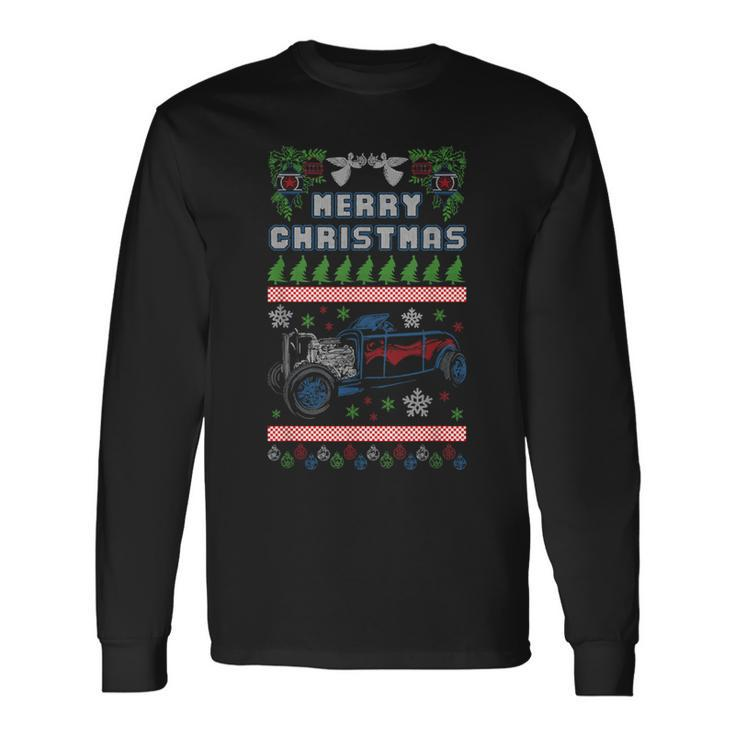 Hot Rod Classic Car Ugly Christmas V2 Long Sleeve T-Shirt