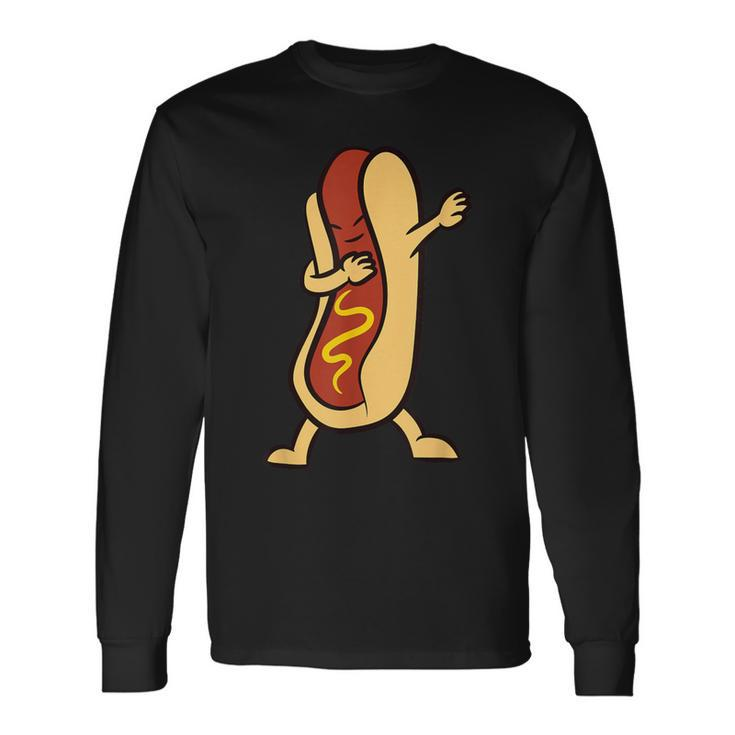 Hotdog Dabbing Hot Dog Long Sleeve T-Shirt