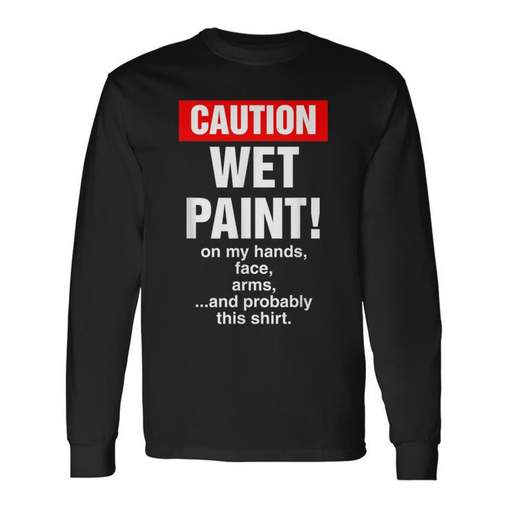 House Painter Caution Wet Paint Decorating Profession Retro Long Sleeve T-Shirt