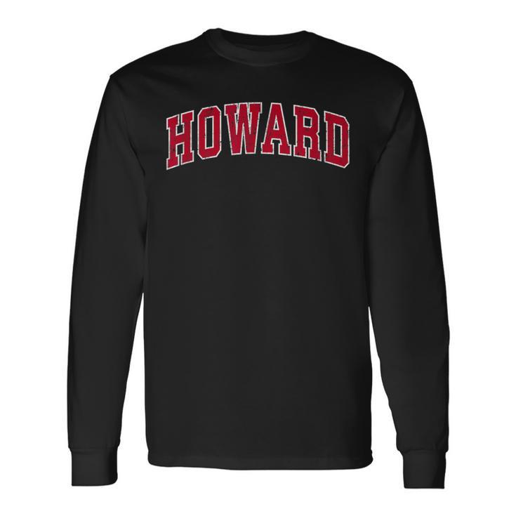 Howard Wisconsin Wi Vintage Sports Red Long Sleeve T-Shirt