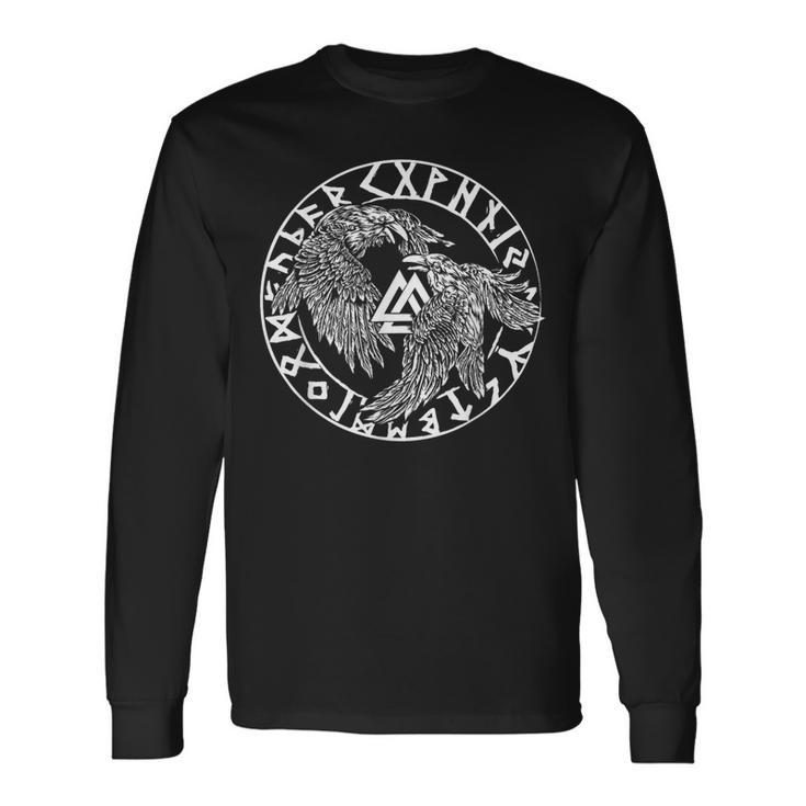 Hugin And Munin Nordic Mythology Odins Ravens Langarmshirts Geschenkideen