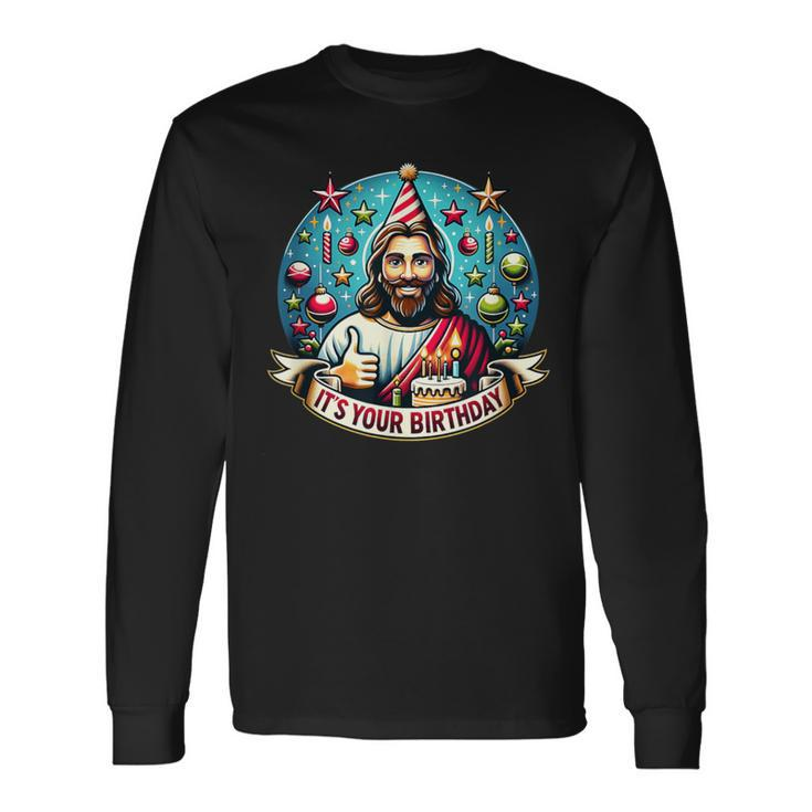 Humorous Holy Birthday Bash Jesus Christmas Xmas Long Sleeve T-Shirt