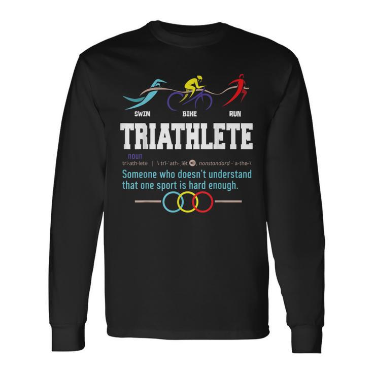 Humorous Triathlon Sports Cycling Running Long Sleeve T-Shirt