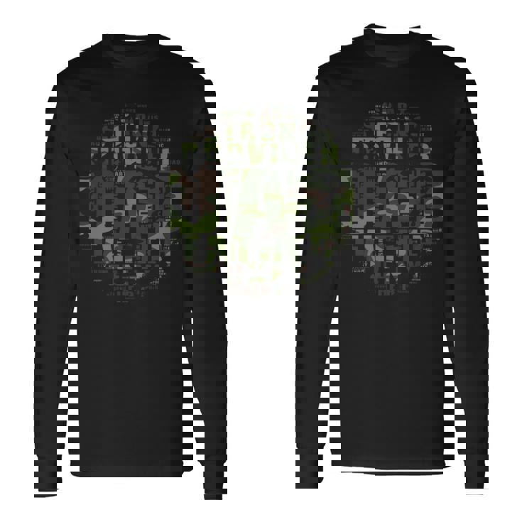 Hunting Dad Camouflage Word Cloud Father’S Day Men Long Sleeve T-Shirt
