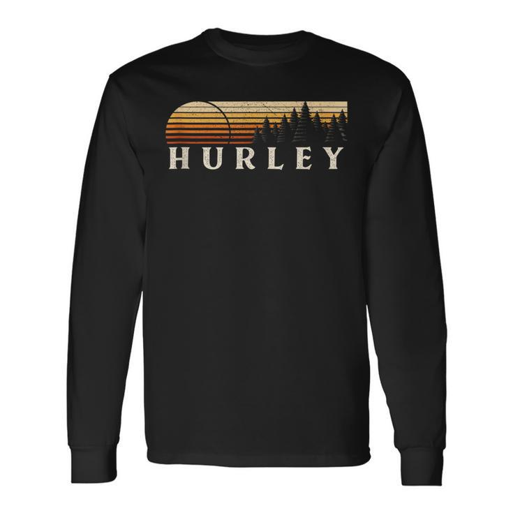 Hurley Va Vintage Evergreen Sunset Eighties Retro Long Sleeve T-Shirt