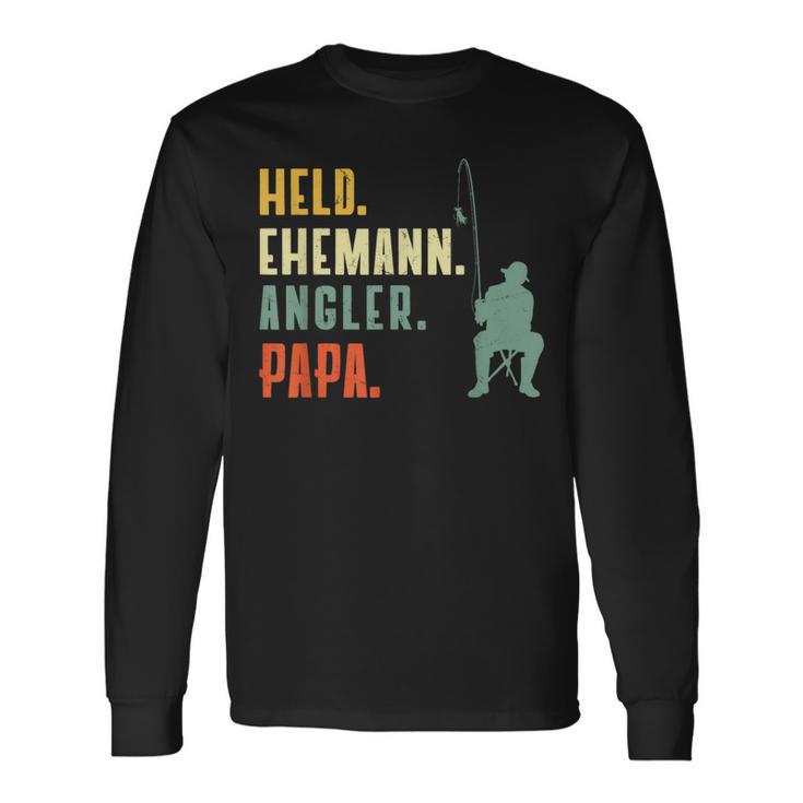 Husband Papa Angler Hero S Langarmshirts Geschenkideen