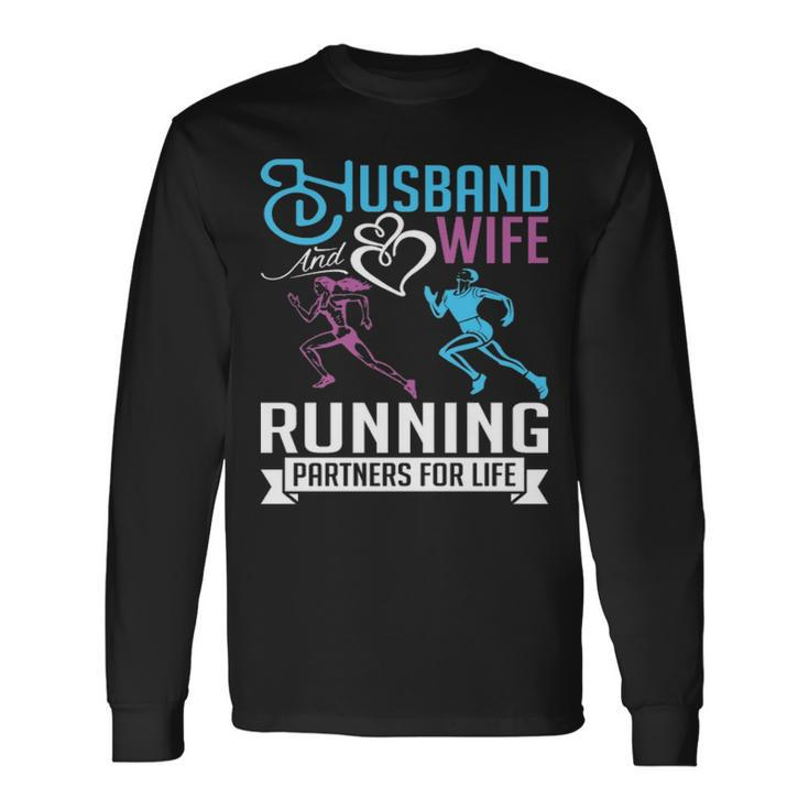 Husband And Wife Running Sweet Valentine’S Day Long Sleeve T-Shirt